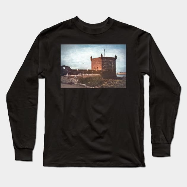 Gulls at Essaouira Citadel Morocco Long Sleeve T-Shirt by IanWL